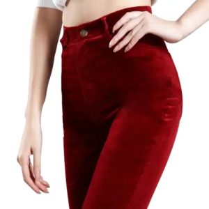 Pantalon Velours Taille Élastiquée Femme - Pantalon Velours